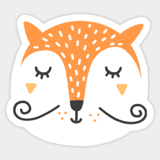 Sleeping Orange Fox Sticker